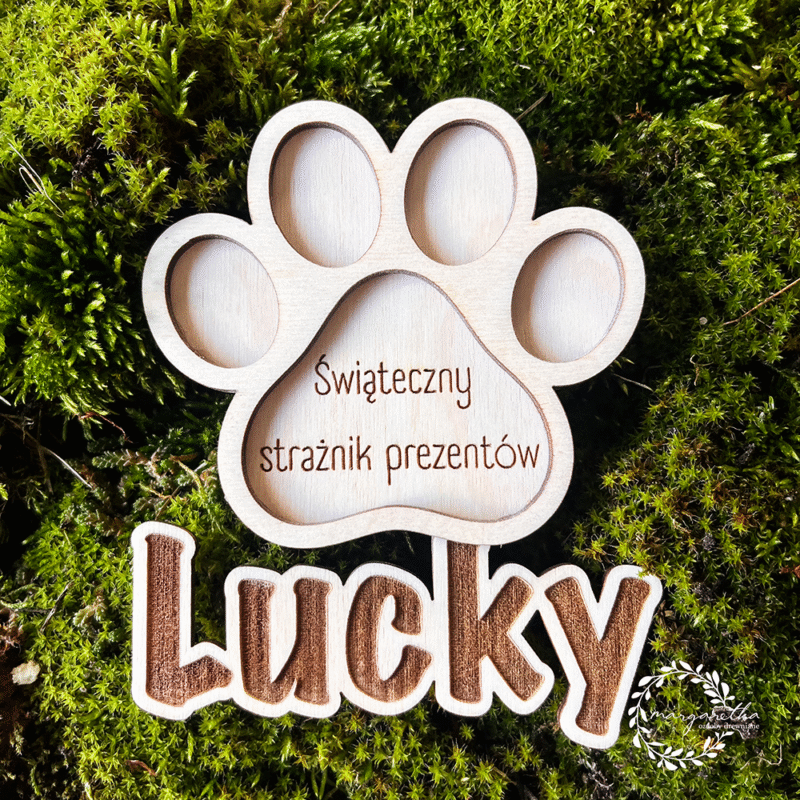 Bombka drewniana „Świąteczny Strażnik Prezentów”